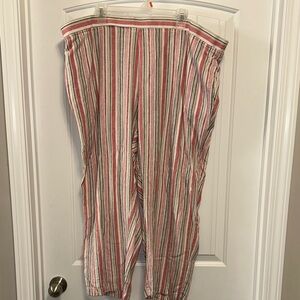 Women’s striped wide leg linen pants